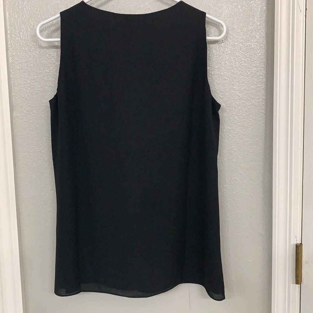 CHICO’S Black Drape Front Sleeveless Top - Picture 7 of 8